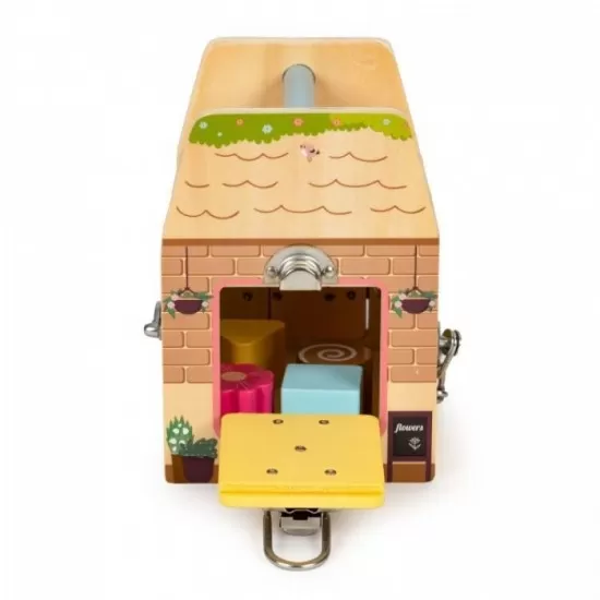 Jucarie educativa din lemn sub forma de cub cu sortator Ecotoys Jucarie educativa din lemn sub forma de cub cu sortator Ecotoys