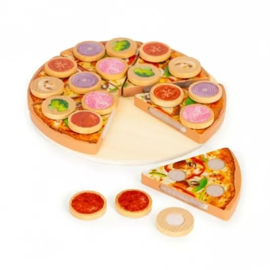 Set de joaca pizza 27 piese Ecotoys Set de joaca pizza 27 piese Ecotoys