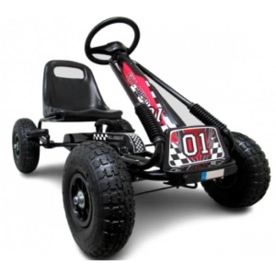 Kart cu pedale Gokart, 3-7 ani, roti gonflabile, G1 R-Sport - Negru Kart cu pedale Gokart, 3-7 ani, roti gonflabile, G1 R-Sport - Negru