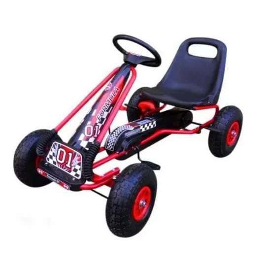 Kart cu pedale Gokart 3-7 ani cu roti gonflabile G1 R-Sport - Rosu Kart cu pedale Gokart 3-7 ani cu roti gonflabile G1 R-Sport - Rosu