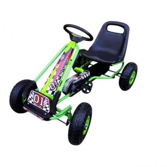 Kart cu pedale Gokart 3-7 ani cu roti gonflabile G1 R-Sport - Verde Kart cu pedale Gokart 3-7 ani cu roti gonflabile G1 R-Sport - Verde
