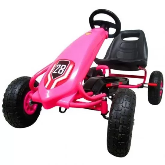 Kart cu pedale Gokart, 3-7 ani, roti gonflabile, G4 R-Sport - Roz Kart cu pedale Gokart, 3-7 ani, roti gonflabile, G4 R-Sport - Roz