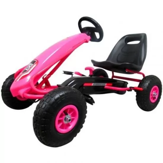 Kart cu pedale Gokart, 3-7 ani, roti gonflabile, G4 R-Sport - Roz Kart cu pedale Gokart, 3-7 ani, roti gonflabile, G4 R-Sport - Roz