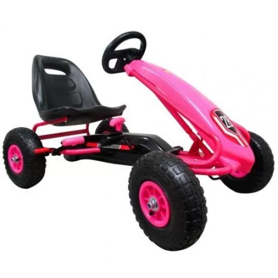 Kart cu pedale Gokart, 3-7 ani, roti gonflabile, G4 R-Sport - Roz Kart cu pedale Gokart, 3-7 ani, roti gonflabile, G4 R-Sport - Roz