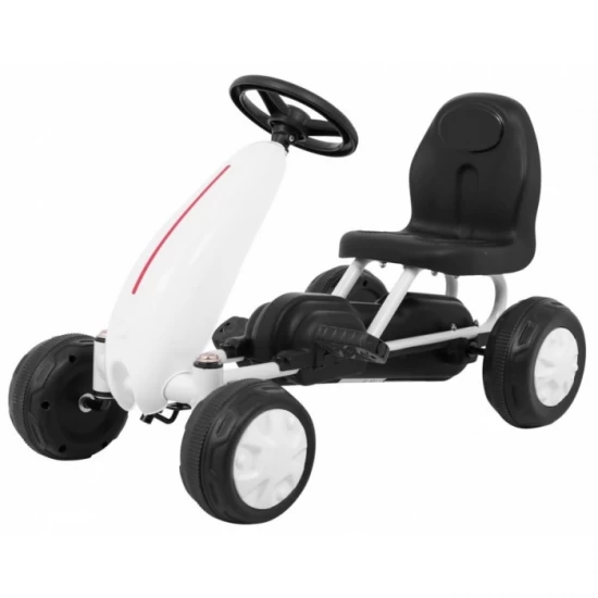 Kart cu pedale, roti si scaun din plastic B001, 60x35x39 cm, Gokart - Alb Kart cu pedale, roti si scaun din plastic B001, 60x35x39 cm, Gokart - Alb