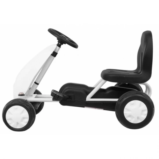 Kart cu pedale, roti si scaun din plastic B001, 60x35x39 cm, Gokart - Alb Kart cu pedale, roti si scaun din plastic B001, 60x35x39 cm, Gokart - Alb