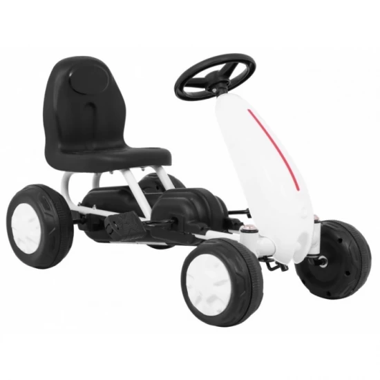 Kart cu pedale, roti si scaun din plastic B001, 60x35x39 cm, Gokart - Alb Kart cu pedale, roti si scaun din plastic B001, 60x35x39 cm, Gokart - Alb