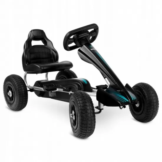 Kart cu pedale si roti gonflabile, Gokart RK-591, Ricokids - Negru Kart cu pedale si roti gonflabile, Gokart RK-591, Ricokids - Negru