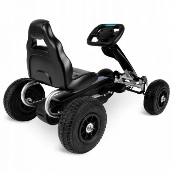 Kart cu pedale si roti gonflabile, Gokart RK-591, Ricokids - Negru Kart cu pedale si roti gonflabile, Gokart RK-591, Ricokids - Negru