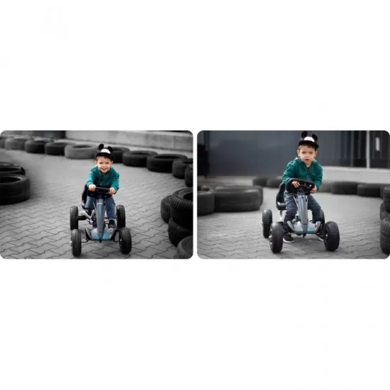 Kart cu pedale si roti gonflabile, Gokart RK-591, Ricokids - Negru Kart cu pedale si roti gonflabile, Gokart RK-591, Ricokids - Negru