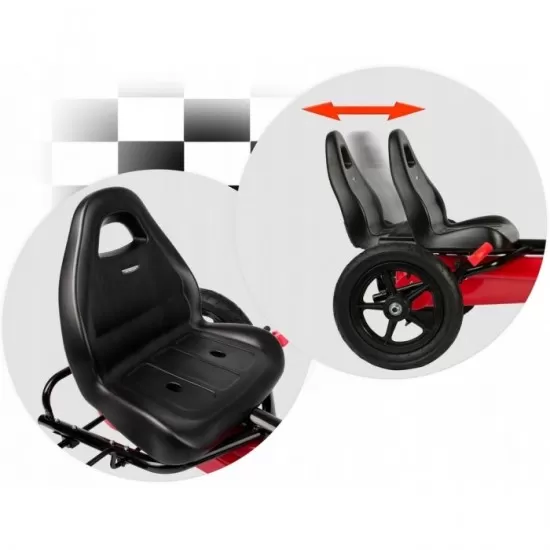 Kart cu pedale si roti gonflabile, Gokart RK-592 Ricokids 759201, Rosu Kart cu pedale si roti gonflabile, Gokart RK-592 Ricokids 759201, Rosu