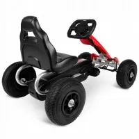 Kart cu pedale si roti gonflabile, varsta 3-7 ani, Gokart RK-591 Ricokids 759101, Rosu