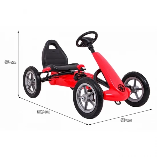 Kart cu pedale si roti gonflabile Gokart Star - Rosu Kart cu pedale si roti gonflabile Gokart Star - Rosu