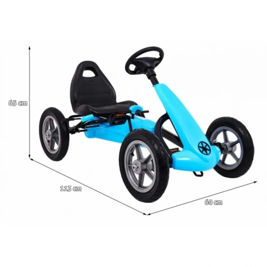 Kart cu pedale si roti gonflabile Gokart Star - Albastru Kart cu pedale si roti gonflabile Gokart Star - Albastru