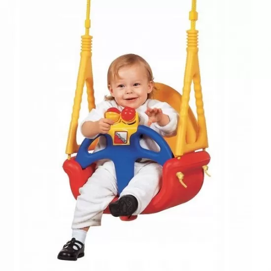 Leagan convertibil 3 în 1 Ecotoys SW-1421 - Rosu cu Galben Leagan convertibil 3 în 1 Ecotoys SW-1421 - Rosu cu Galben