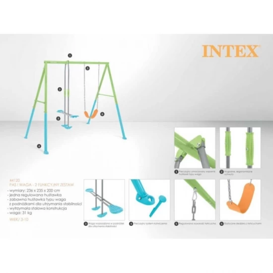 Leagan de gradina dublu pentru copii Intex