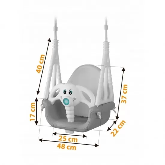 Leagan de gradina Ricokids Elefant 770200 - Gri cu alb Leagan de gradina Ricokids Elefant 770200 - Gri cu alb