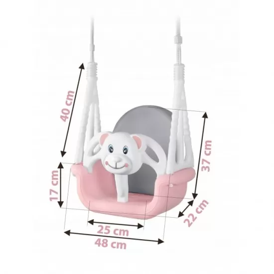 Leagan de gradina Ricokids Ursulet 770101 - Roz cu alb Leagan de gradina Ricokids Ursulet 770101 - Roz cu alb