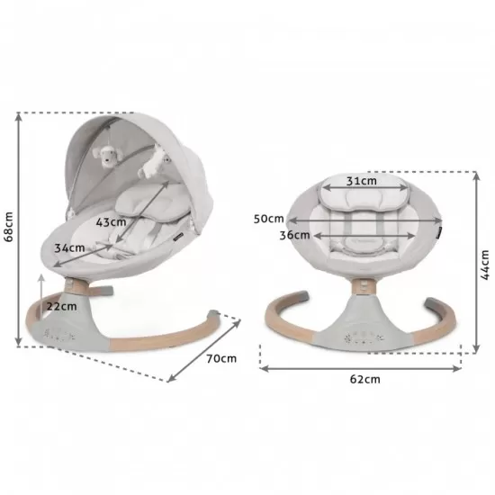 Leagan electric 2 in 1 Kidwell Luxi - Wooden Light Melange Leagan electric 2 in 1 Kidwell Luxi - Wooden Light Melange