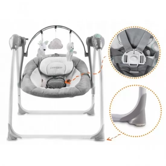 Leagan electric cu muzica Ricokids 7321 - Gri Leagan electric cu muzica Ricokids 7321 - Gri