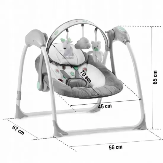 Leagan electric cu muzica Ricokids 7321 - Gri Leagan electric cu muzica Ricokids 7321 - Gri