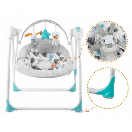 Leagan electric cu muzica Ricokids 7326 - Turcoaz Leagan electric cu muzica Ricokids 7326 - Turcoaz