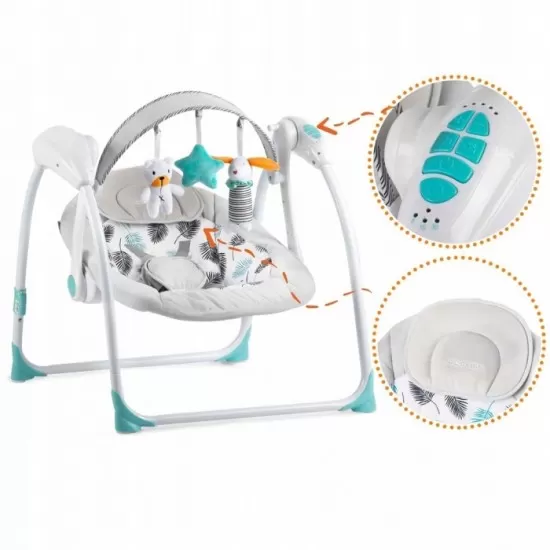 Leagan electric cu muzica Ricokids 7326 - Turcoaz Leagan electric cu muzica Ricokids 7326 - Turcoaz