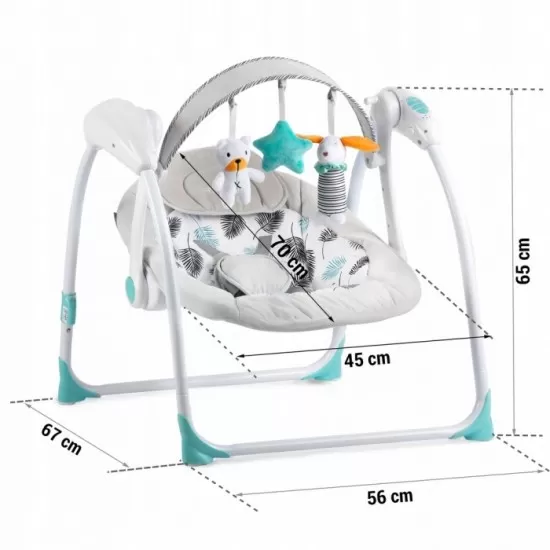 Leagan electric cu muzica Ricokids 7326 - Turcoaz Leagan electric cu muzica Ricokids 7326 - Turcoaz