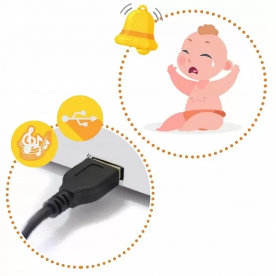 Leagan electric cu muzica Ricokids Premium 7322 - Gri Leagan electric cu muzica Ricokids Premium 7322 - Gri