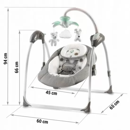Leagan electric cu muzica Ricokids Premium 7322 - Gri Leagan electric cu muzica Ricokids Premium 7322 - Gri