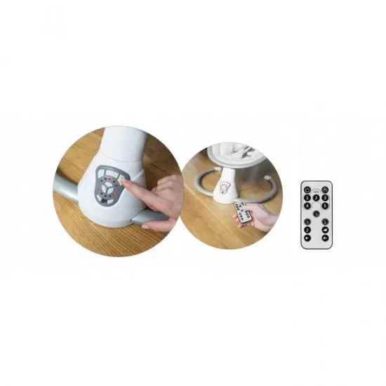 Leagan electric cu vibratii, muzica si jucarii Ricokids 705000, Gri Leagan electric cu vibratii, muzica si jucarii Ricokids 705000, Gri