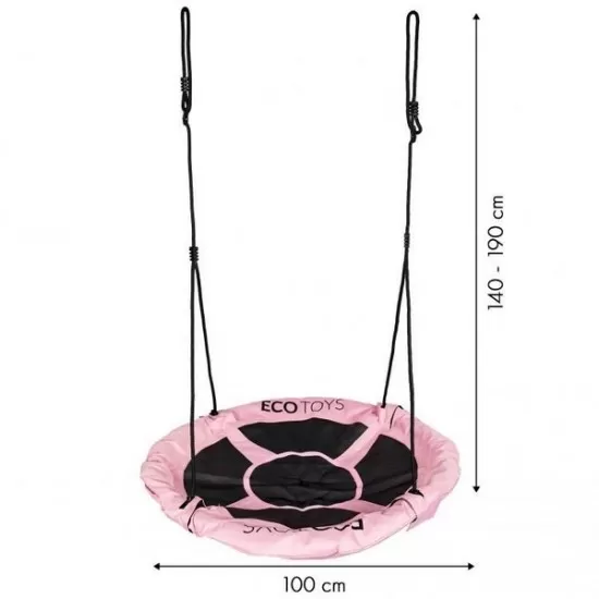 Leagan pentru copii Ecotoys BOC100 cuib de barza cu cadru din otel galvanizat - Roz Leagan pentru copii Ecotoys BOC100 cuib de barza cu cadru din otel galvanizat - Roz