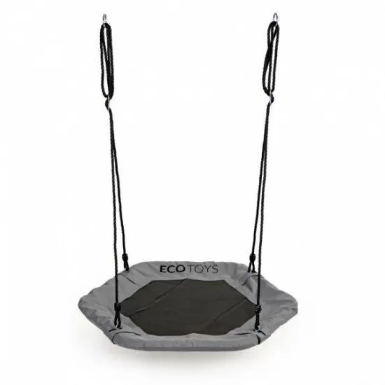 Leagan pentru copii hexagonal, tip cuib de barza, suspendat, Ecotoys MIR6023 - Gri Leagan pentru copii hexagonal, tip cuib de barza, suspendat, Ecotoys MIR6023 - Gri