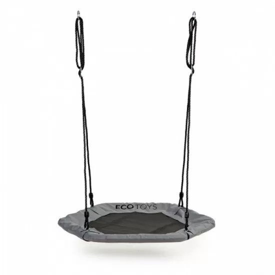 Leagan pentru copii hexagonal, tip cuib de barza, suspendat, Ecotoys MIR6023 - Gri Leagan pentru copii hexagonal, tip cuib de barza, suspendat, Ecotoys MIR6023 - Gri