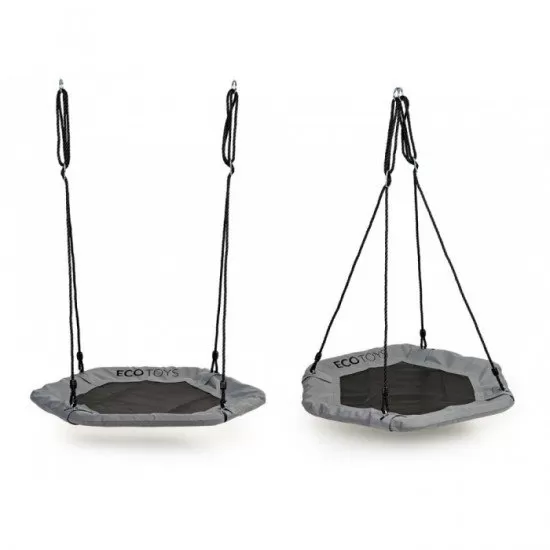Leagan pentru copii hexagonal, tip cuib de barza, suspendat, Ecotoys MIR6023 - Gri Leagan pentru copii hexagonal, tip cuib de barza, suspendat, Ecotoys MIR6023 - Gri