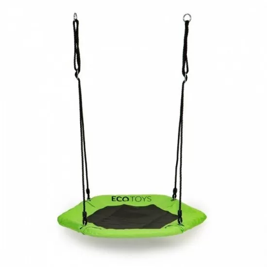 Leagan pentru copii hexagonal, tip cuib de barza, suspendat, Ecotoys MIR6023 - Verde Leagan pentru copii hexagonal, tip cuib de barza, suspendat, Ecotoys MIR6023 - Verde