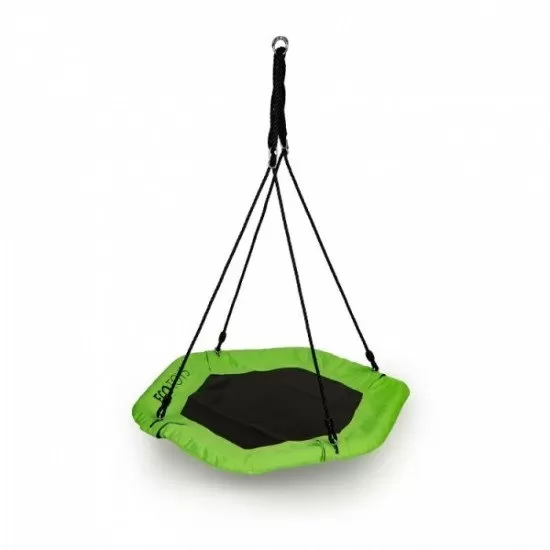 Leagan pentru copii hexagonal, tip cuib de barza, suspendat, Ecotoys MIR6023 - Verde Leagan pentru copii hexagonal, tip cuib de barza, suspendat, Ecotoys MIR6023 - Verde