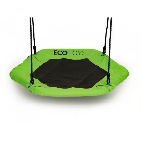 Leagan pentru copii hexagonal, tip cuib de barza, suspendat, Ecotoys MIR6023 - Verde Leagan pentru copii hexagonal, tip cuib de barza, suspendat, Ecotoys MIR6023 - Verde