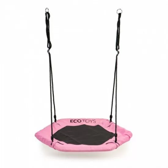 Leagan pentru copii hexagonal, tip cuib de barza, suspendat, Ecotoys MIR6023 - Roz Leagan pentru copii hexagonal, tip cuib de barza, suspendat, Ecotoys MIR6023 - Roz