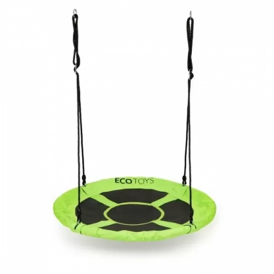 Leagan pentru copii rotund, tip cuib de barza, suspendat, 110 cm, Ecotoys MIR6001 - Verde Leagan pentru copii rotund, tip cuib de barza, suspendat, 110 cm, Ecotoys MIR6001 - Verde
