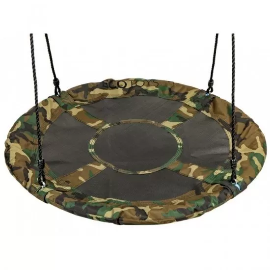 Leagan pentru copii rotund, tip cuib de barza, suspendat, 100 cm, Ecotoys MIR6001 - Camuflaj Leagan pentru copii rotund, tip cuib de barza, suspendat, 100 cm, Ecotoys MIR6001 - Camuflaj