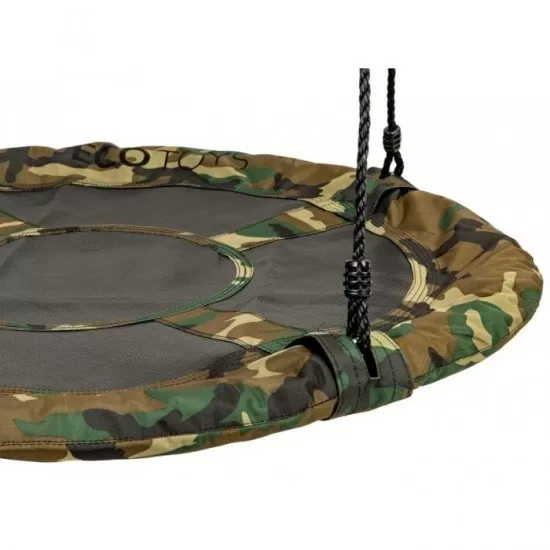 Leagan pentru copii rotund, tip cuib de barza, suspendat, 100 cm, Ecotoys MIR6001 - Camuflaj Leagan pentru copii rotund, tip cuib de barza, suspendat, 100 cm, Ecotoys MIR6001 - Camuflaj