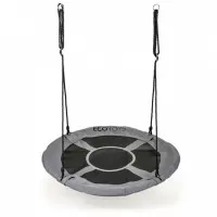 Leagan pentru copii rotund, tip cuib de barza, suspendat, 100 cm, Ecotoys MIR6001 - Gri