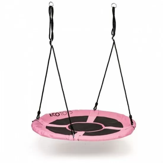 Leagan pentru copii rotund, tip cuib de barza, suspendat, 100 cm, Ecotoys MIR6001 - Roz Leagan pentru copii rotund, tip cuib de barza, suspendat, 100 cm, Ecotoys MIR6001 - Roz