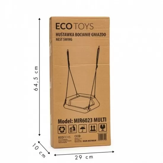 Leagan pentru copii rotund, tip cuib de barza, suspendat, Ecotoys MIR6023 - Multicolor Leagan pentru copii rotund, tip cuib de barza, suspendat, Ecotoys MIR6023 - Multicolor