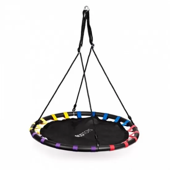 Leagan pentru copii rotund, tip cuib de barza, suspendat, 100 cm, Ecotoys MIR6300-1 - Negru Leagan pentru copii rotund, tip cuib de barza, suspendat, 100 cm, Ecotoys MIR6300-1 - Negru