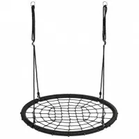 Leagan pentru copii rotund tip cuib de barza suspendat 100 cm Ecotoys MIR8015 - Negru