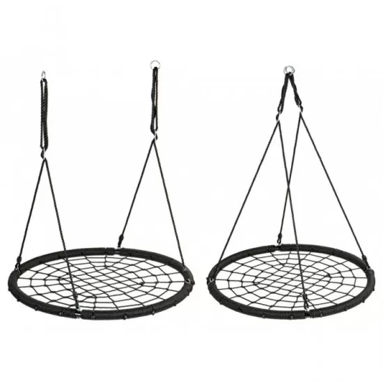 Leagan pentru copii rotund tip cuib de barza suspendat 100 cm Ecotoys MIR8015 - Negru Leagan pentru copii rotund tip cuib de barza suspendat 100 cm Ecotoys MIR8015 - Negru