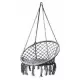 Leagan suspendat pentru interior/exterior, cu spatar, cuib de barza, gri, GW-076 Leagan suspendat pentru interior/exterior, cu spatar, cuib de barza, gri, GW-076