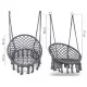 Leagan suspendat pentru interior/exterior, cu spatar, cuib de barza, gri, GW-076 Leagan suspendat pentru interior/exterior, cu spatar, cuib de barza, gri, GW-076